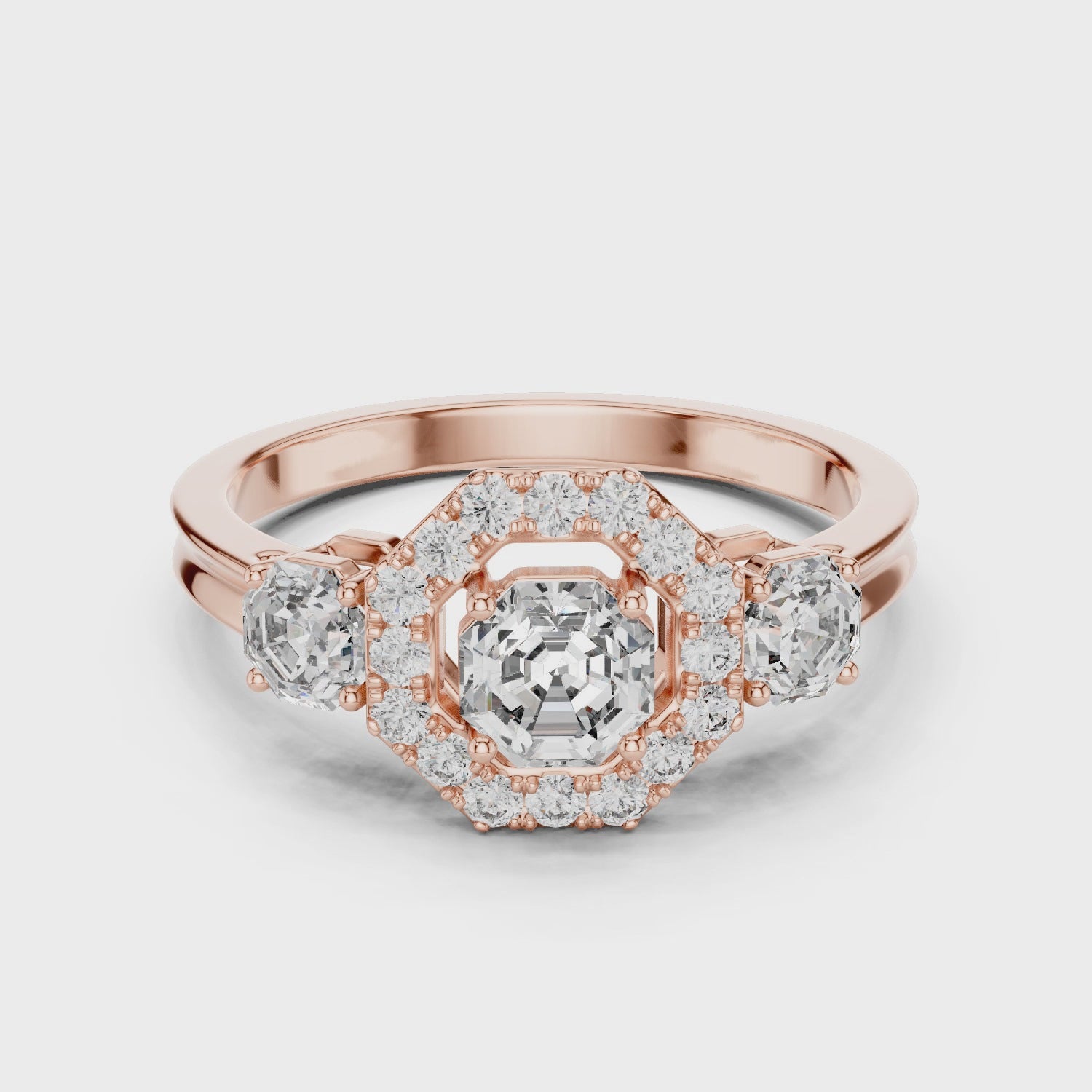 Gold Ring LR-0032, Rose Gold, 360 video