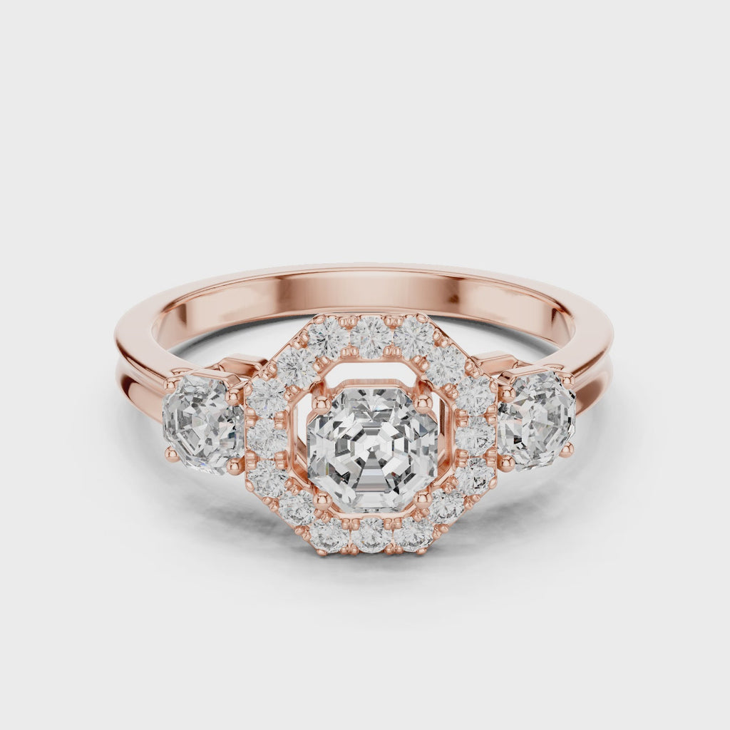 Gold Ring LR-0032, Rose Gold, 360 video