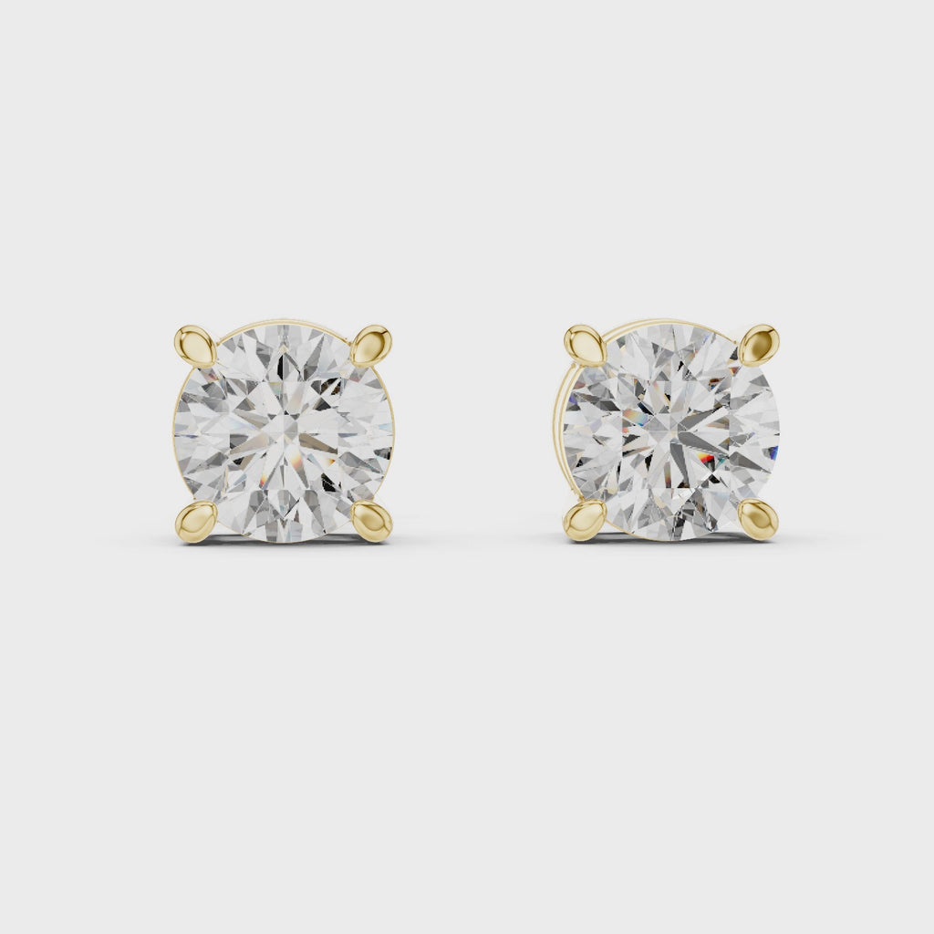 Gold Earrings ER-0016, Yellow Gold, 360 video