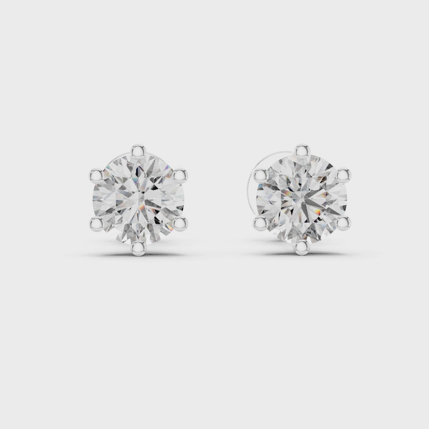 Gold Earrings ER-0012, White Gold, 360 video