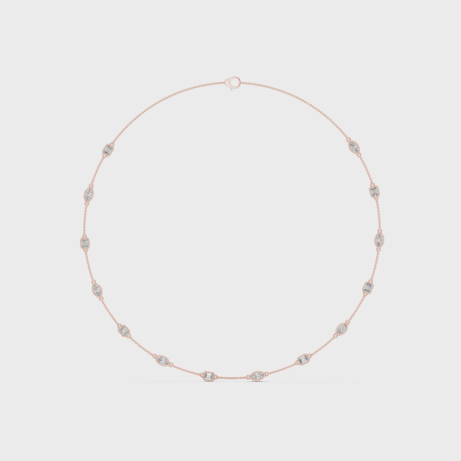 Gold Necklace GNK-0018, Rose Gold, 360 video