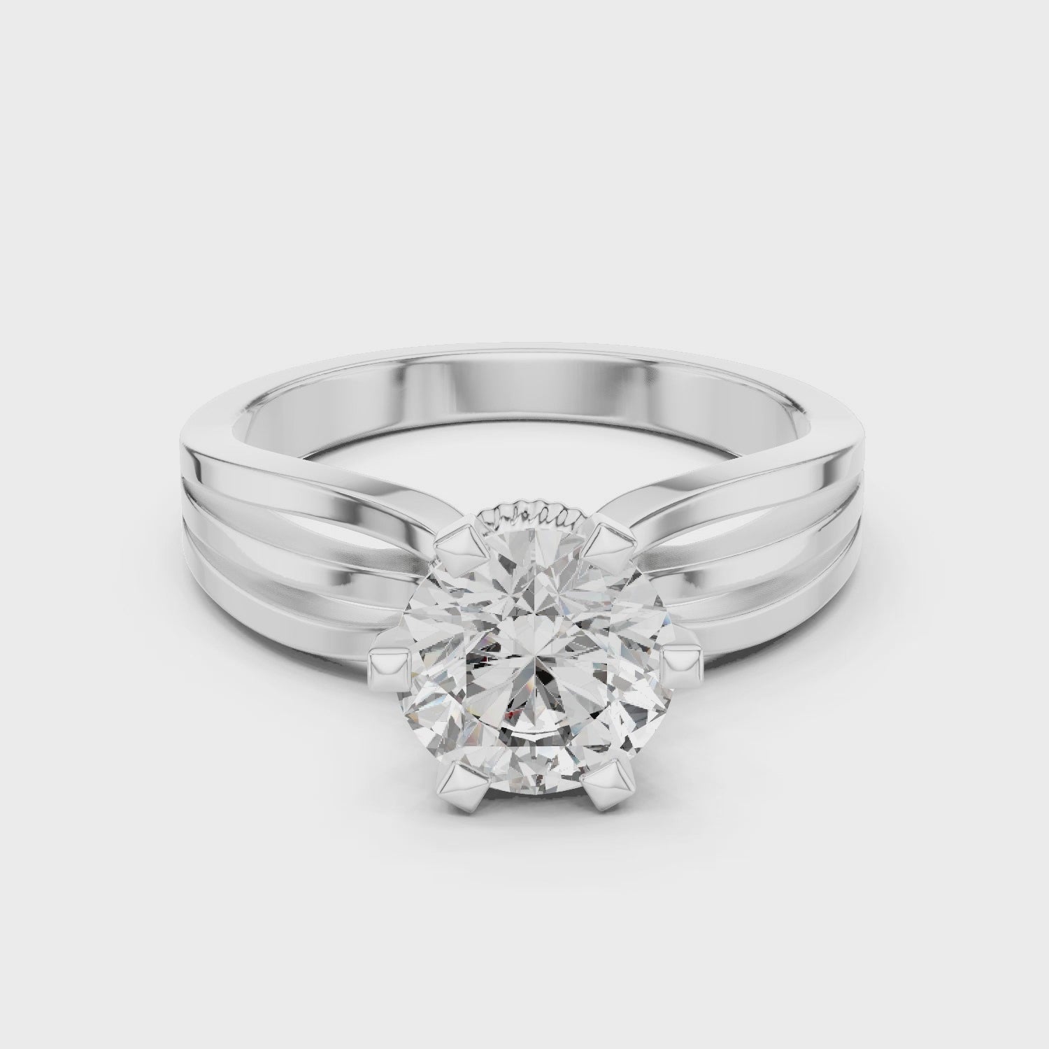 Gold Ring LR-0036, White Gold, 360 video