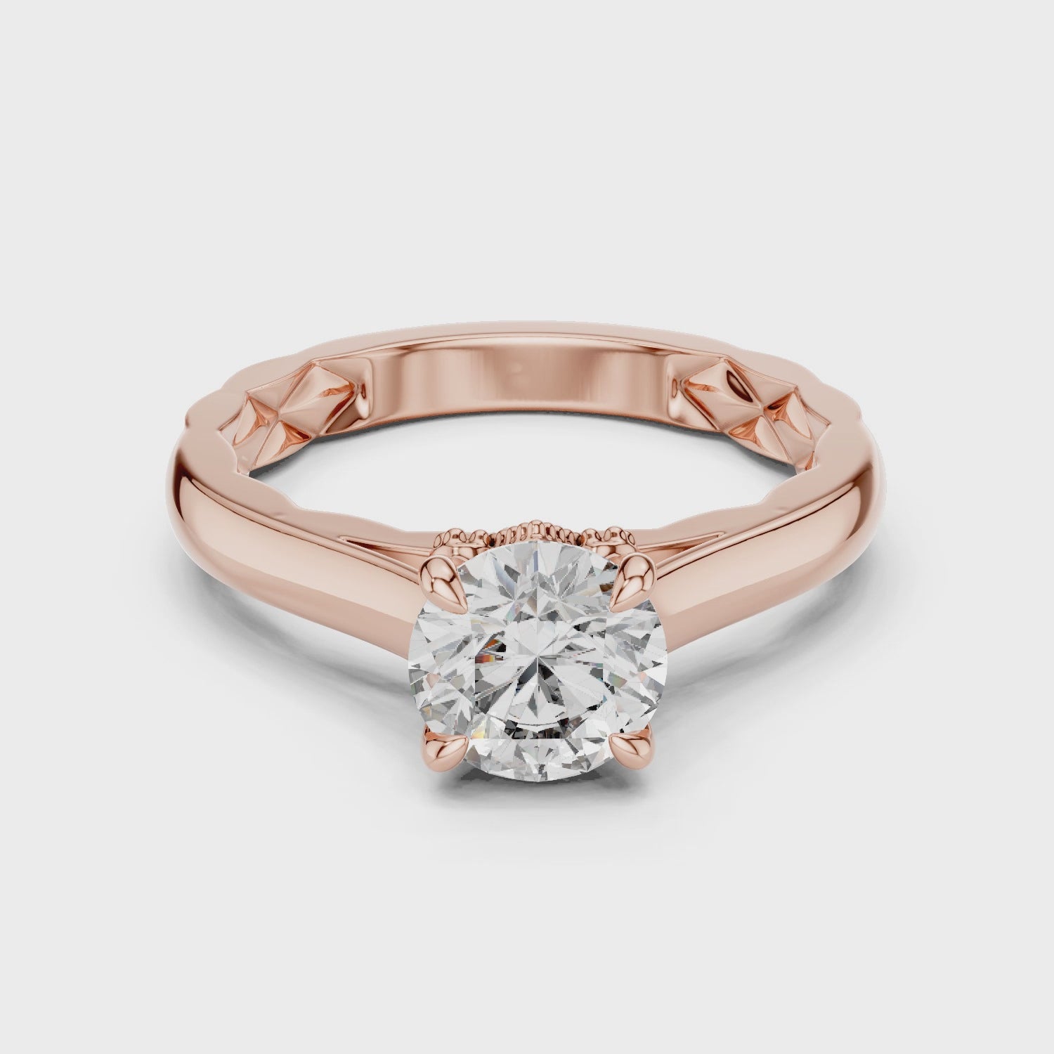 Gold Ring LR-0044, Rose Gold, 360 video