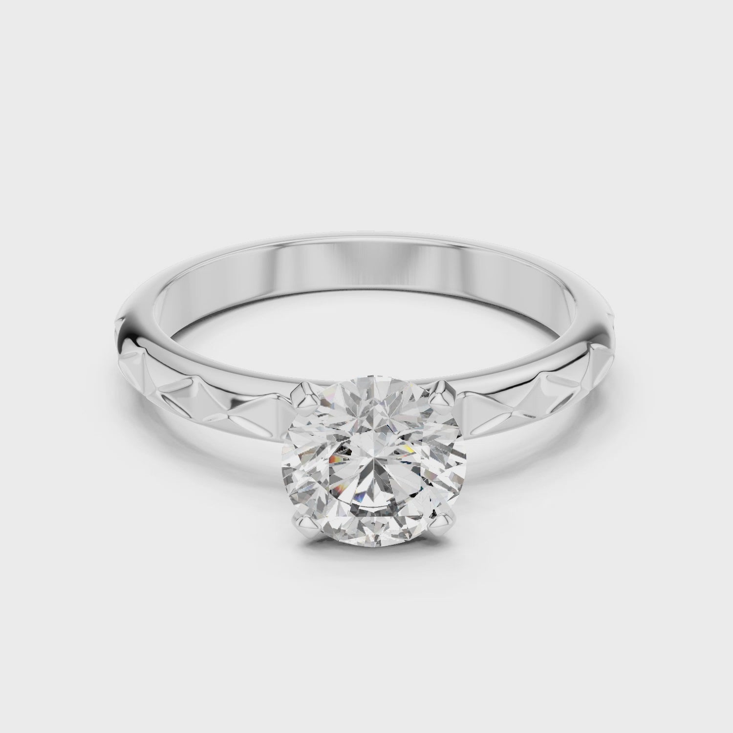 Gold Ring LR-0020, White Gold, 360 video