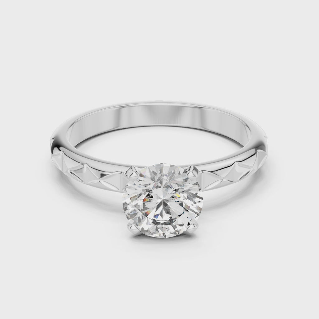 Gold Ring LR-0020, White Gold, 360 video