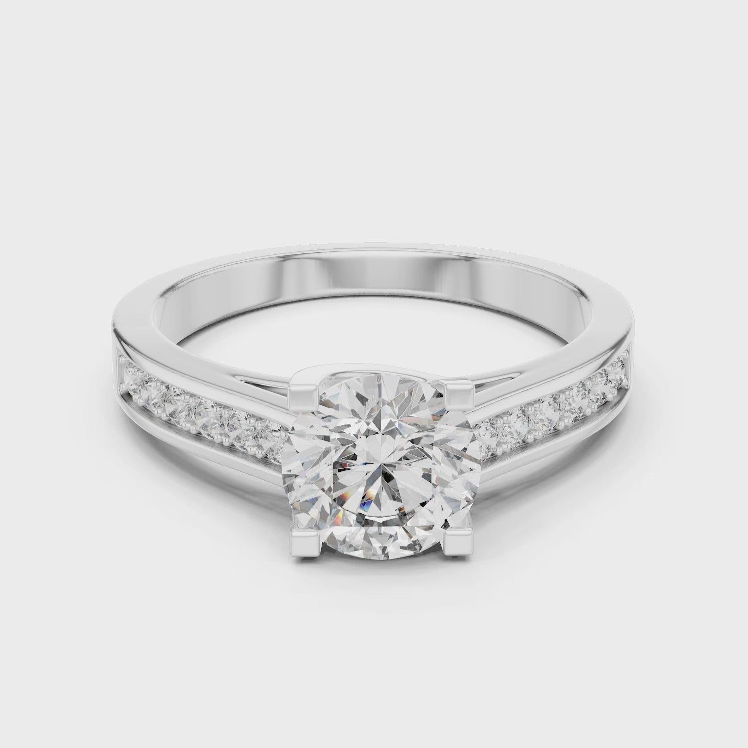 Gold Ring LR-0035, White Gold, 360 video