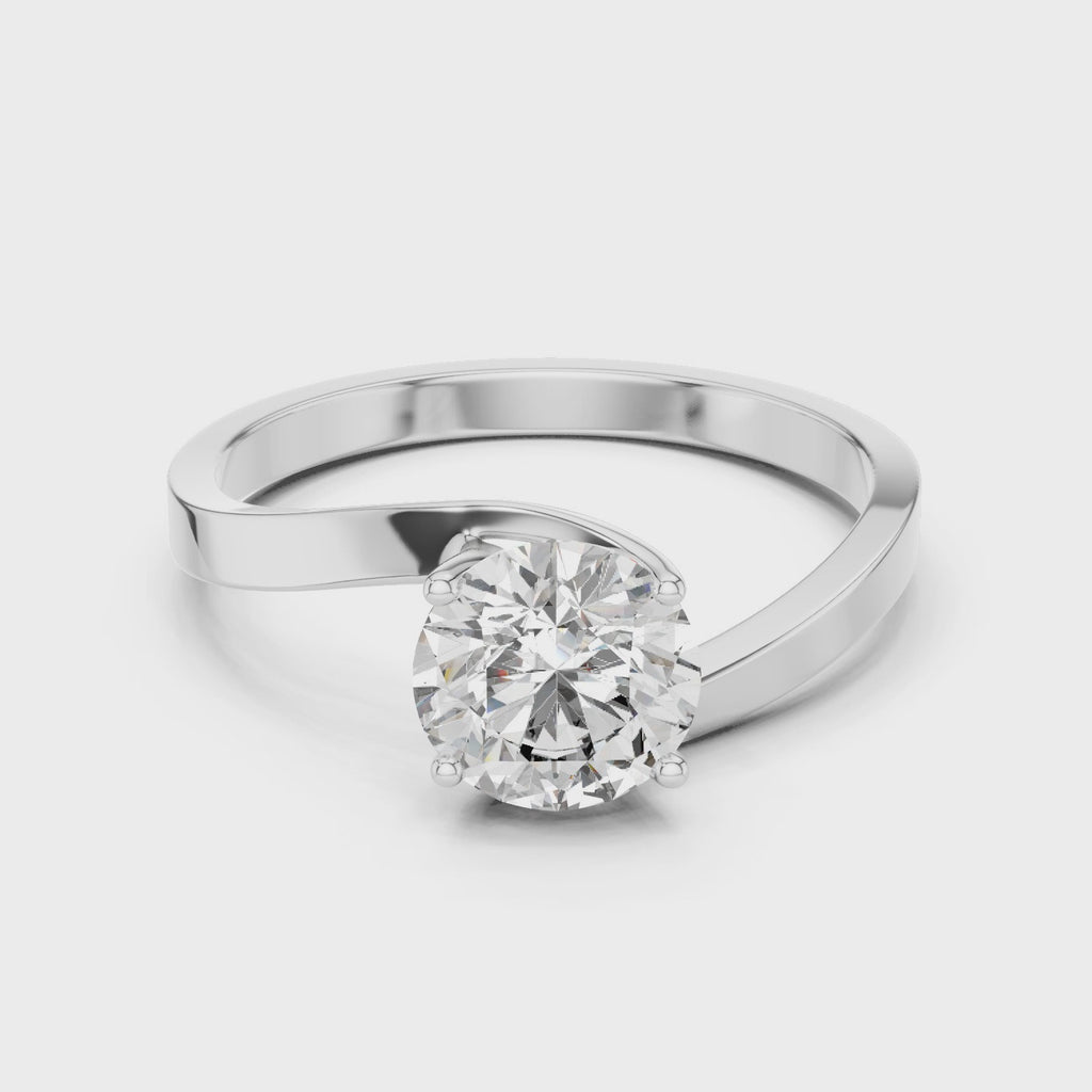 Gold Ring LR-0023, White Gold, 360 video