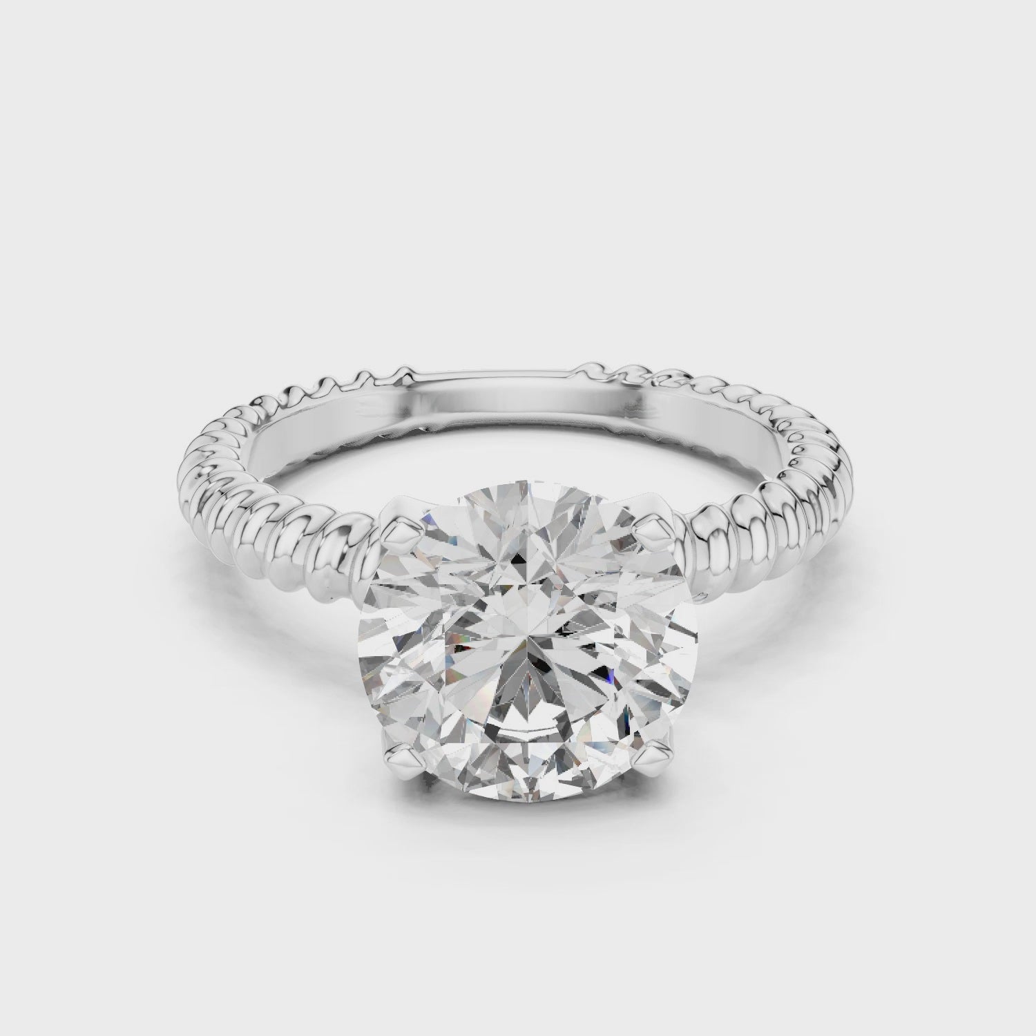 Gold Ring LR-0026, White Gold, 360 video