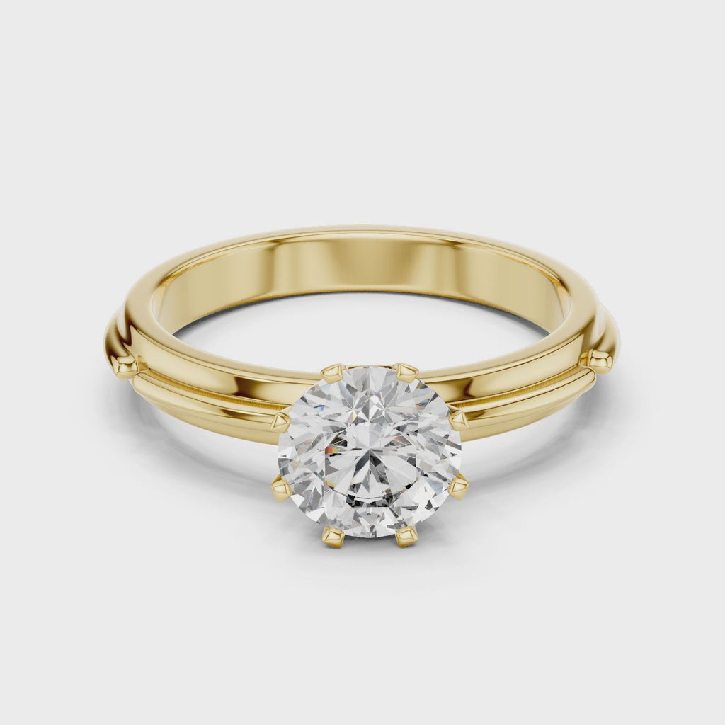 Gold Ring LR-0006, Yellow Gold, 360 video
