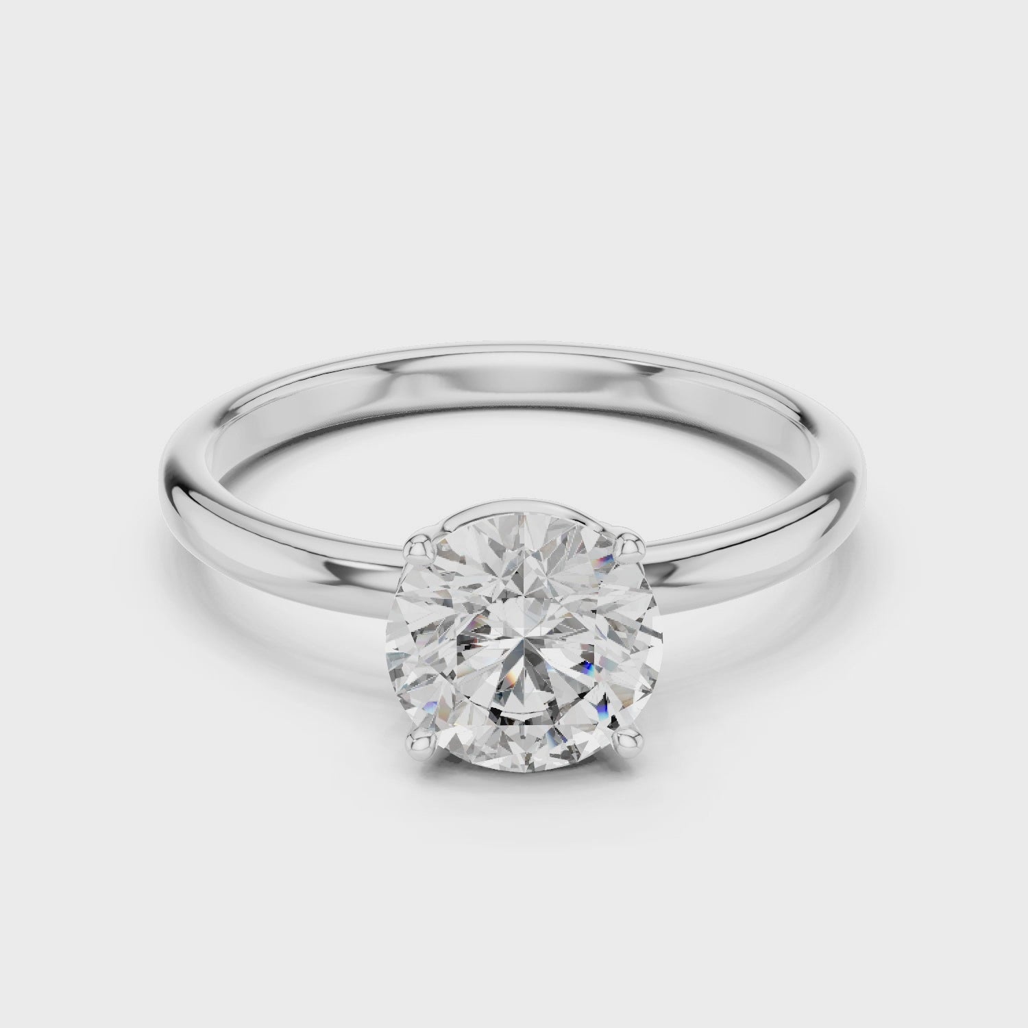 Gold Ring LR-0022, White Gold, 360 video