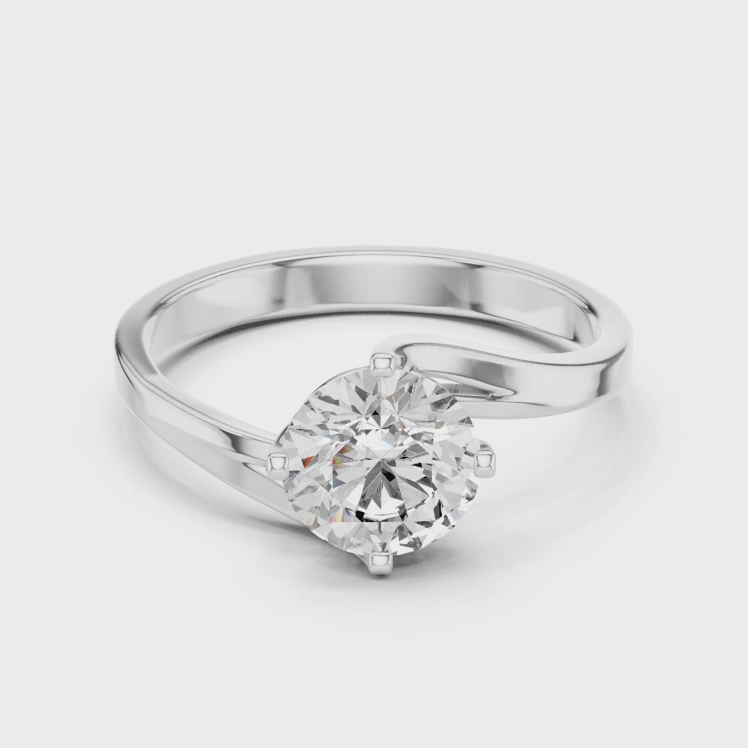 Gold Ring LR-0013, White Gold, 360 video