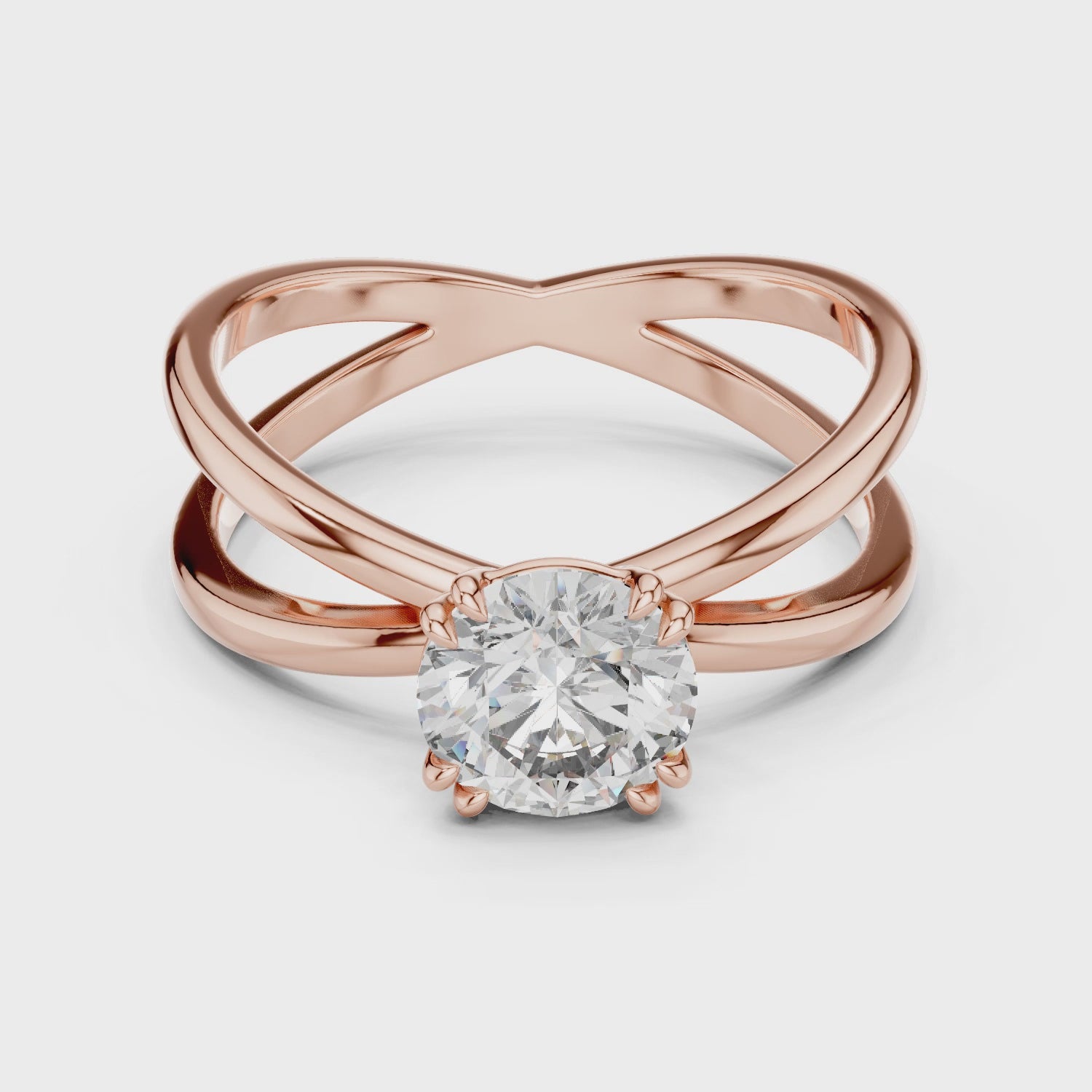 Gold Ring LR-0021, Rose Gold, 360 video