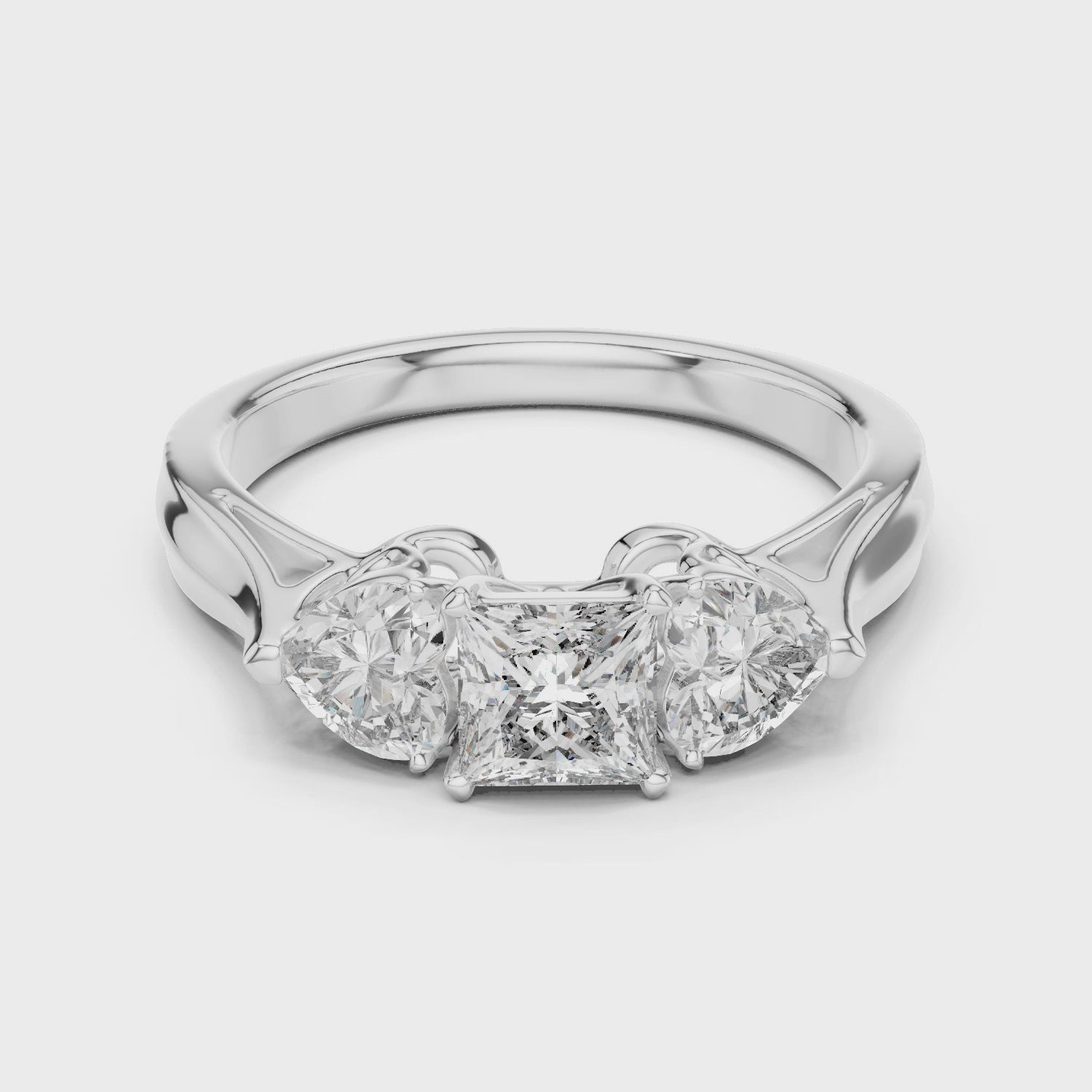 Gold Ring LR-0030, White Gold, 360 video