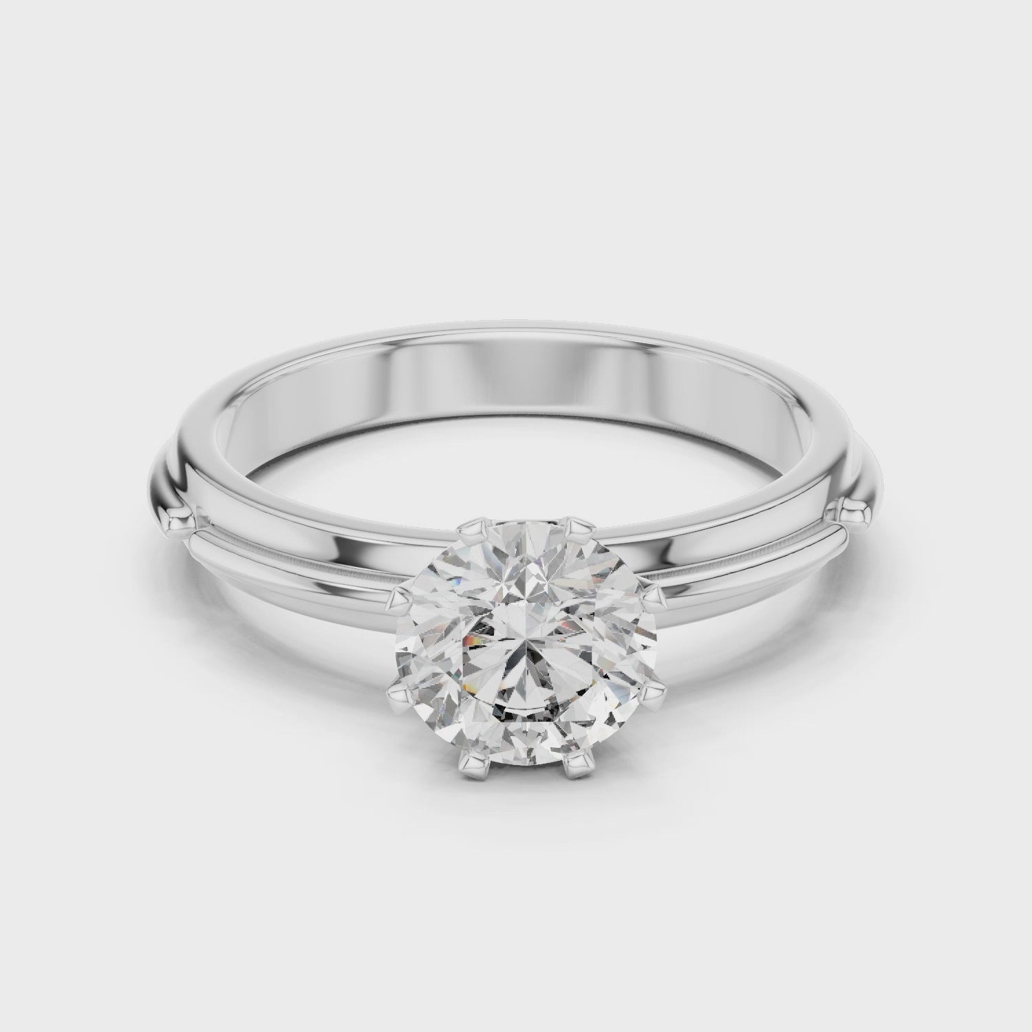 Gold Ring LR-0006, White Gold, 360 video
