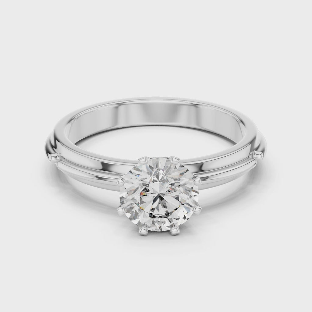 Gold Ring LR-0006, White Gold, 360 video