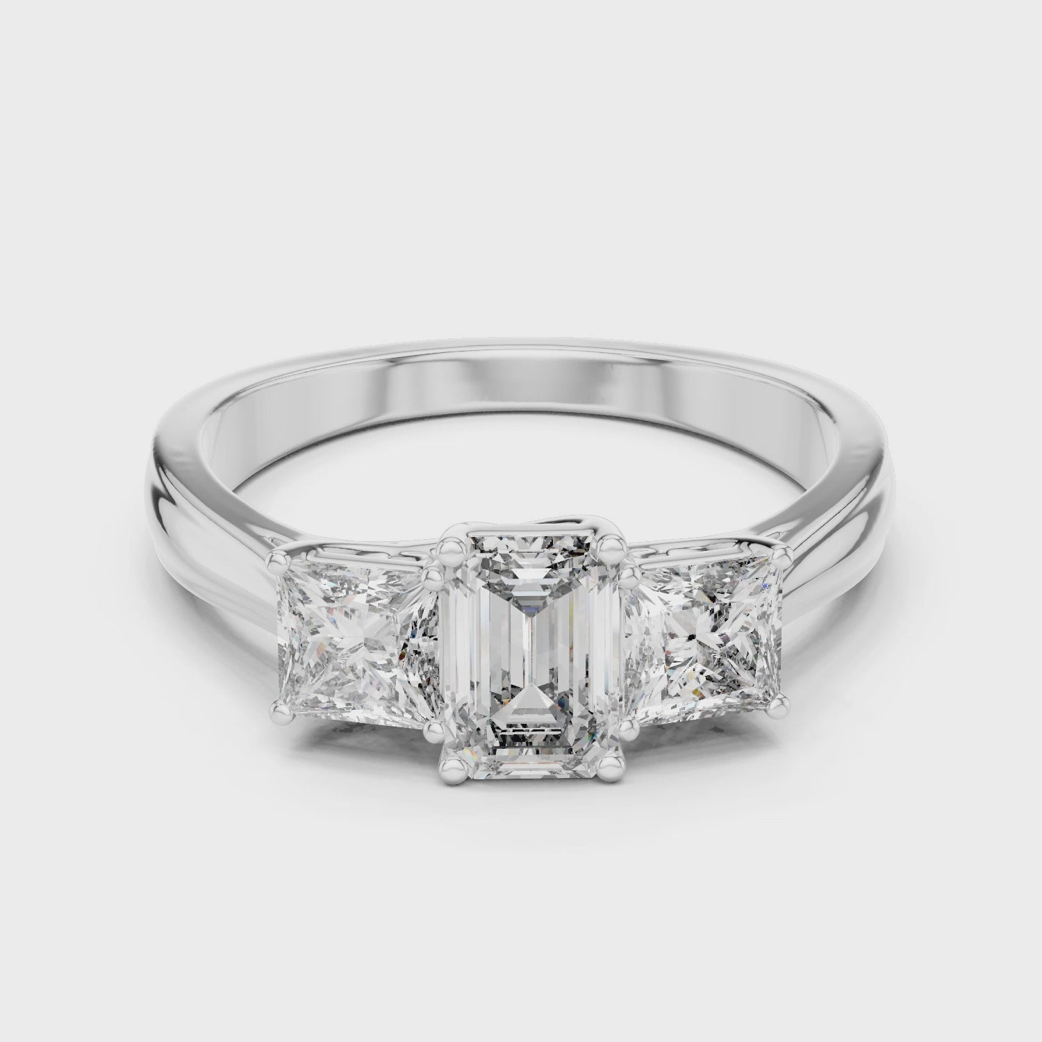 Gold Ring LR-0034, White Gold, 360 video