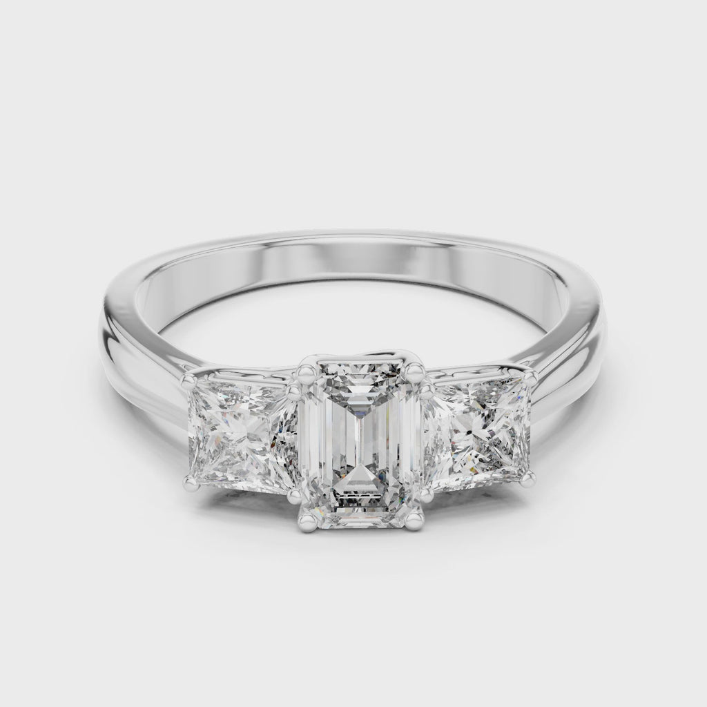 Gold Ring LR-0034, White Gold, 360 video