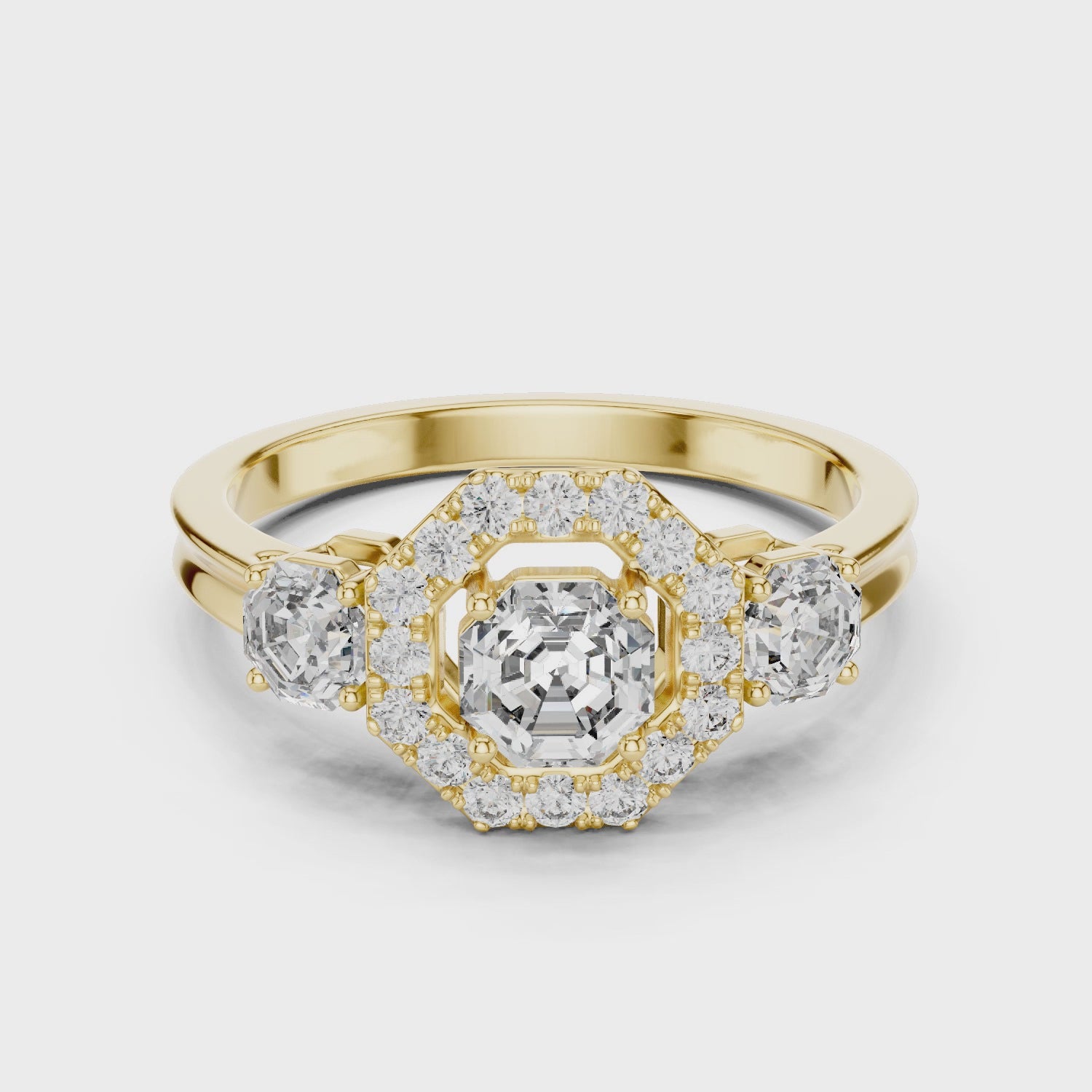Gold Ring LR-0032, Yellow Gold, 360 video