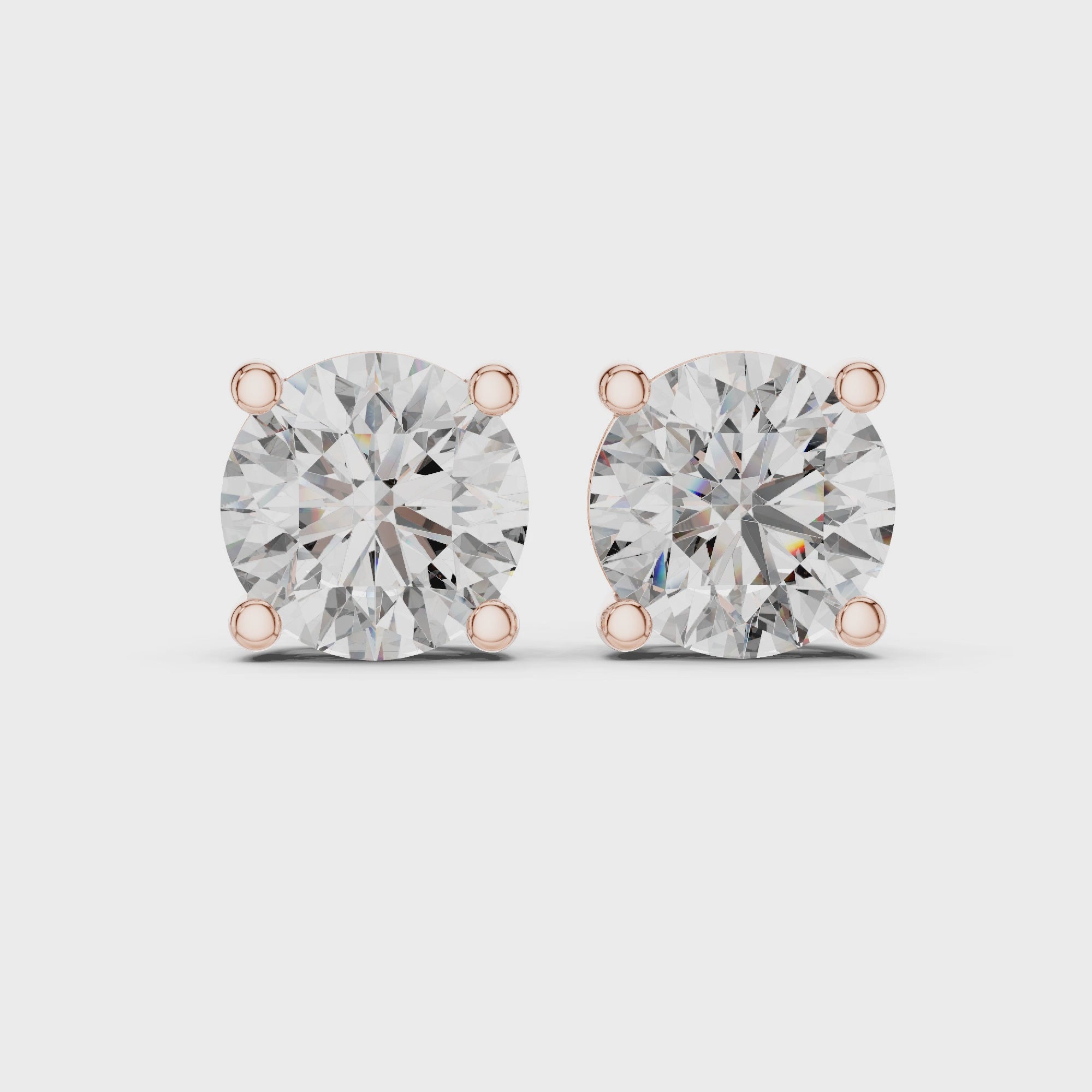 Gold Earrings ER-0001, Rose Gold, 360 video