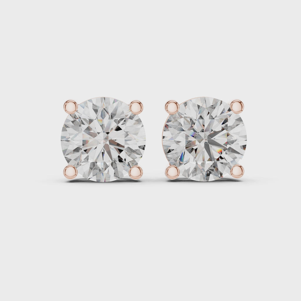 Gold Earrings ER-0001, Rose Gold, 360 video