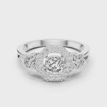 Gold Ring LR-0032, White Gold, 360 video