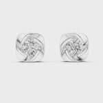 Gold Earrings ER-0020, White Gold, 360 video