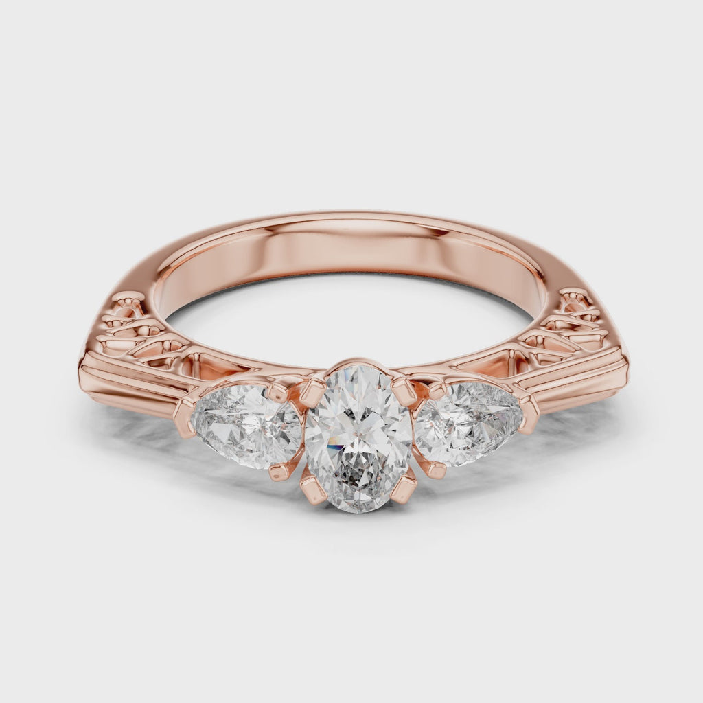Gold Ring LR-0031, Rose Gold, 360 video