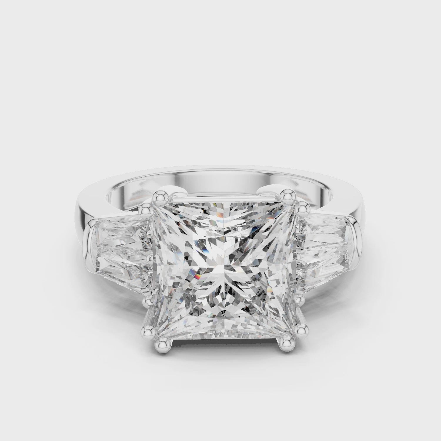 Gold Ring LR-0046, White Gold, 360 video
