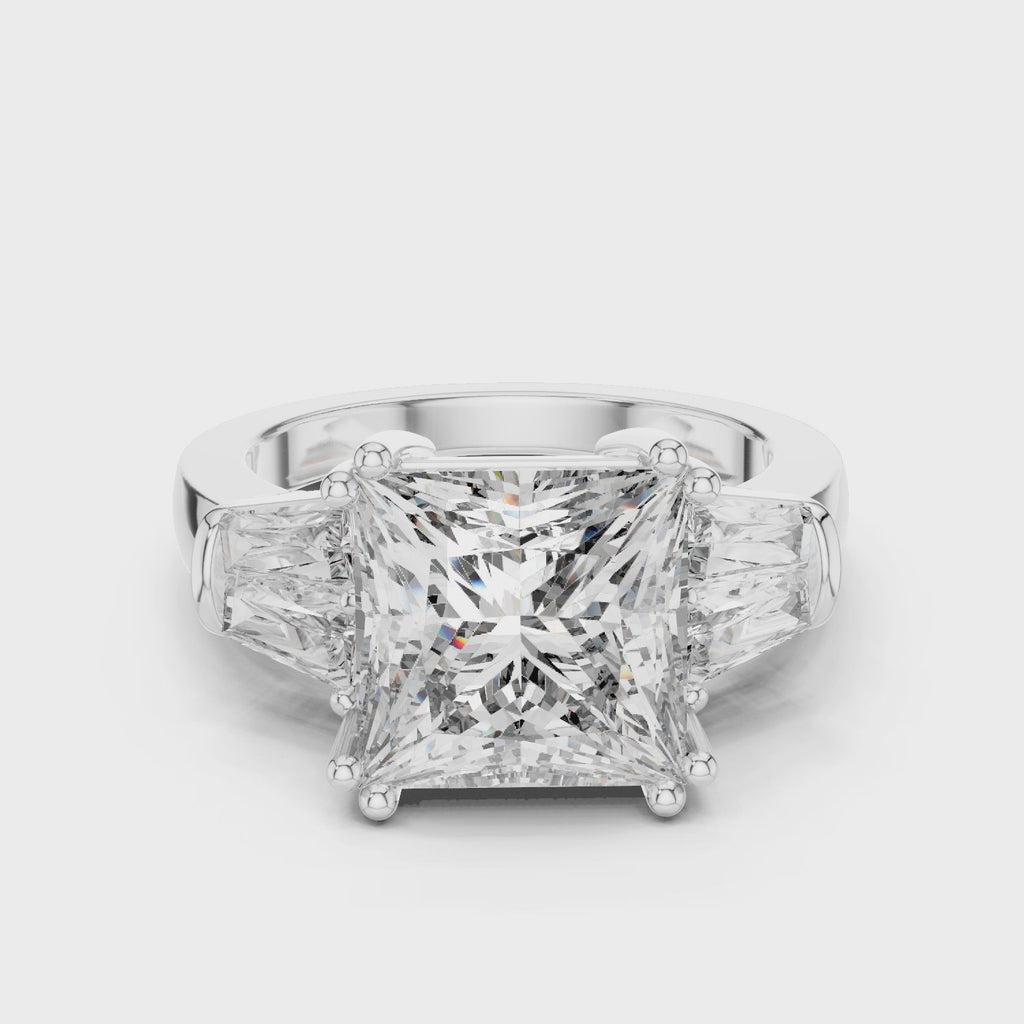 Gold Ring LR-0046, White Gold, 360 video