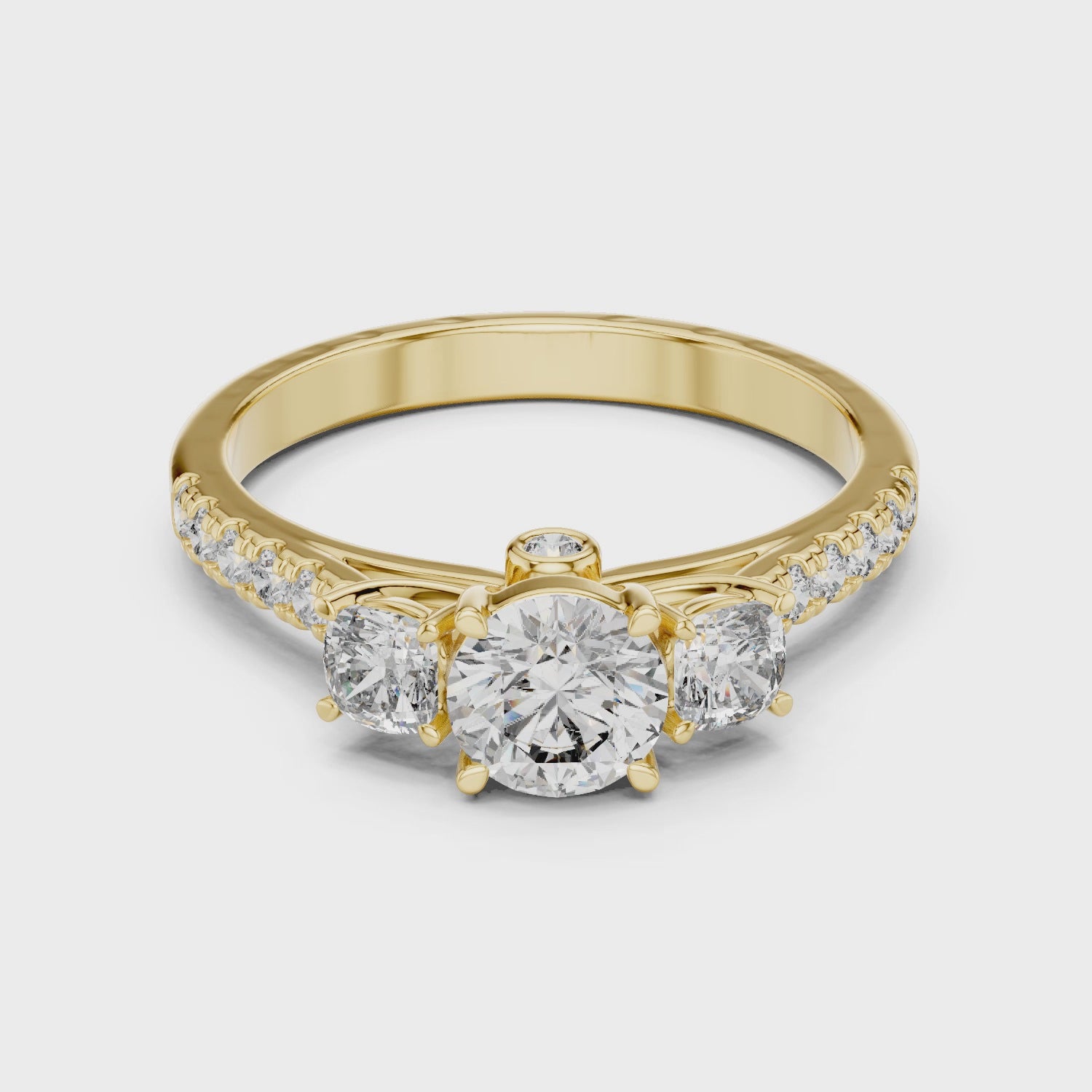 Gold Ring LR-0033, Yellow Gold, 360 video