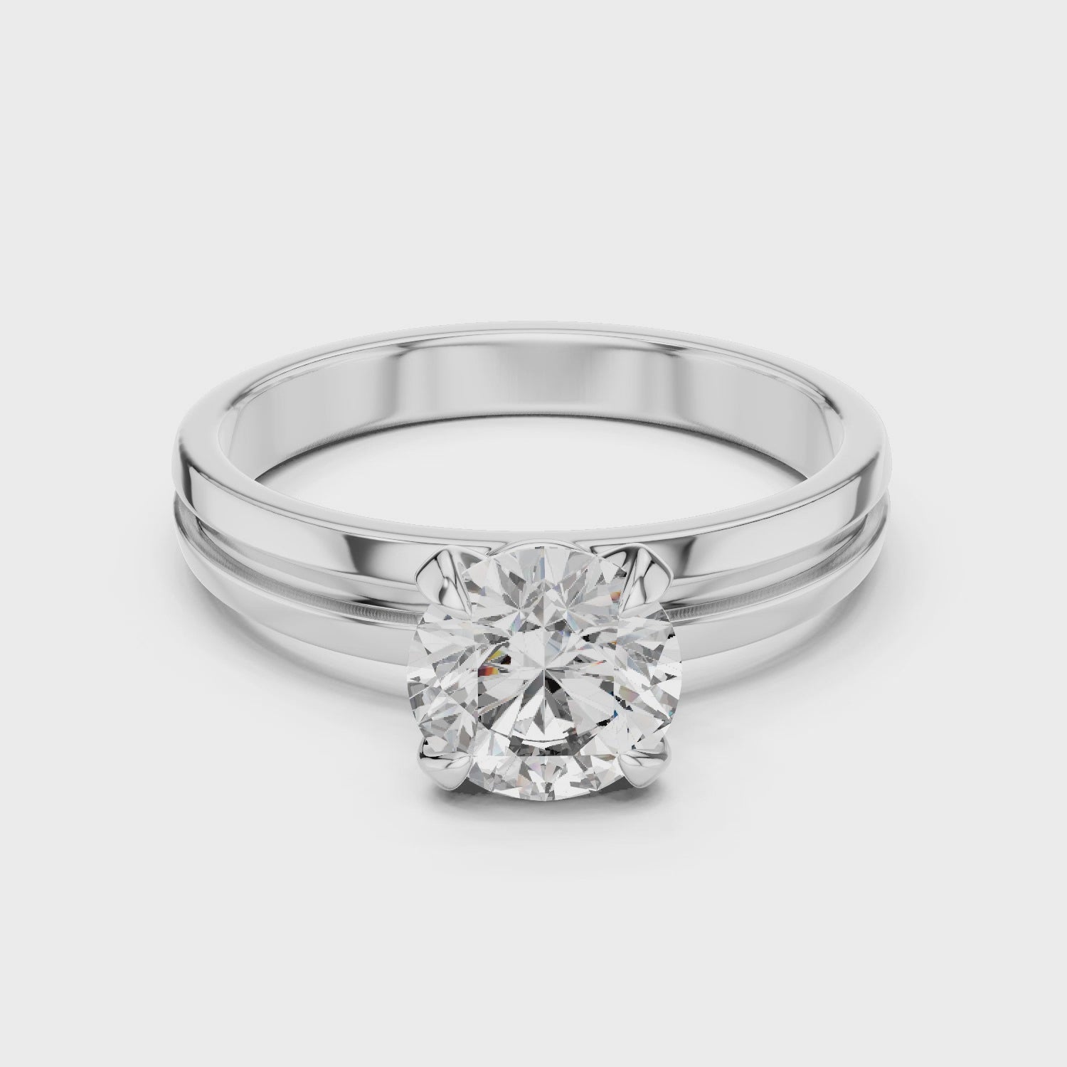 Gold Ring LR-0005, White Gold, 360 video