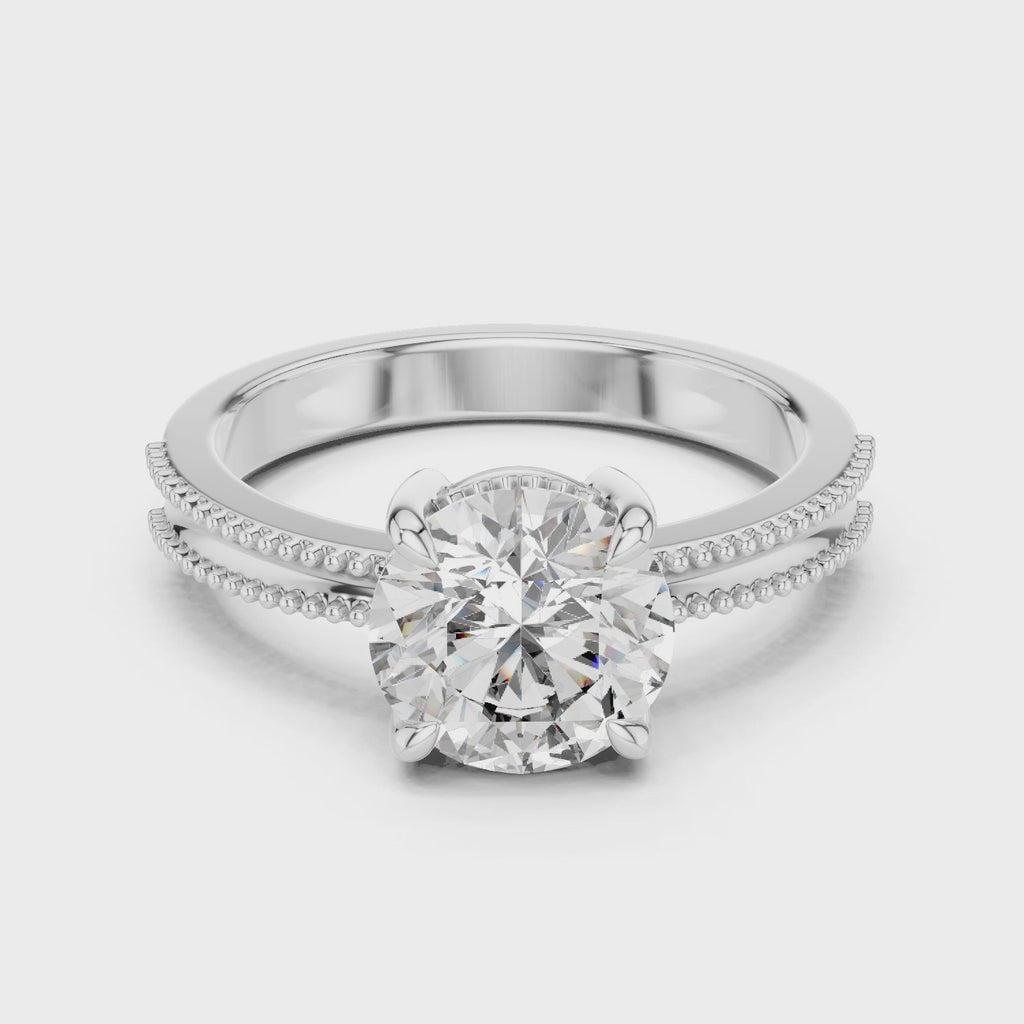 Gold Ring LR-0024, White Gold, 360 video