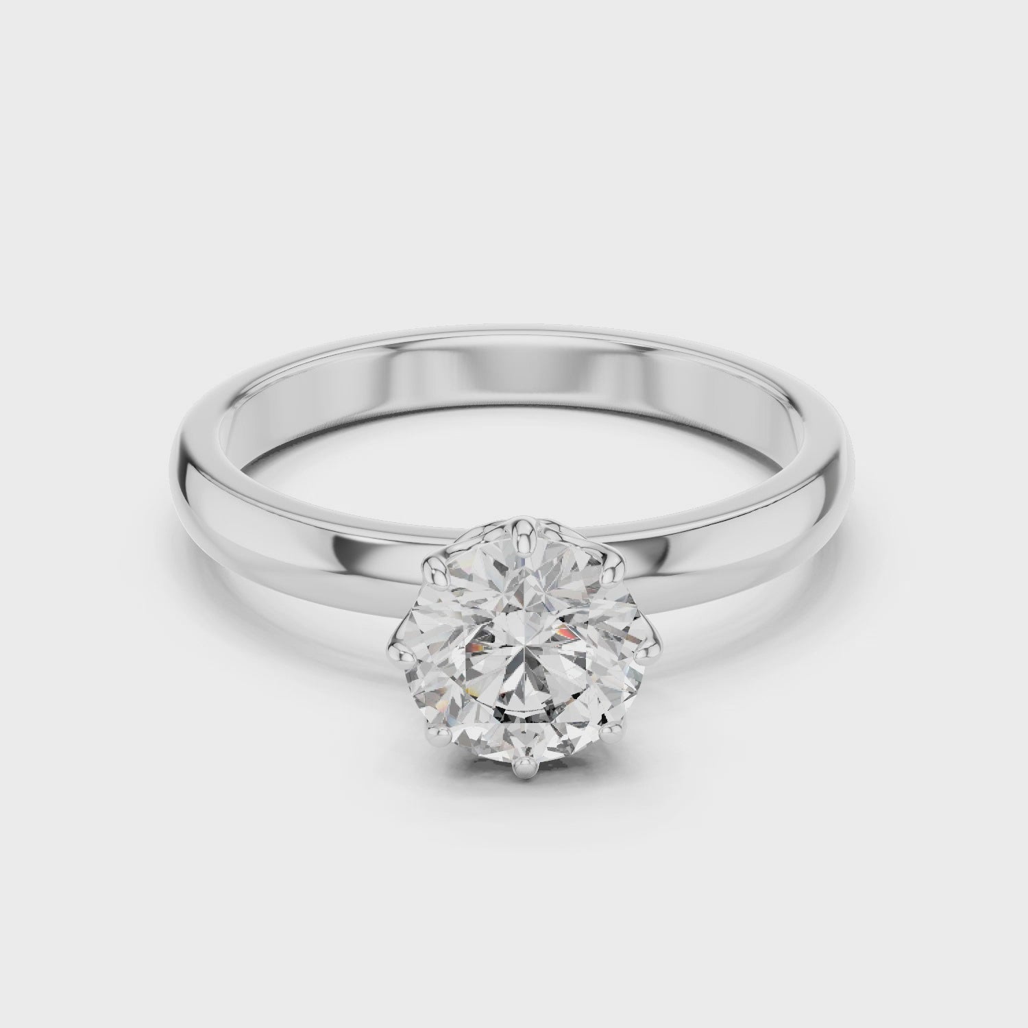Gold Ring LR-0002, White Gold, 360 video