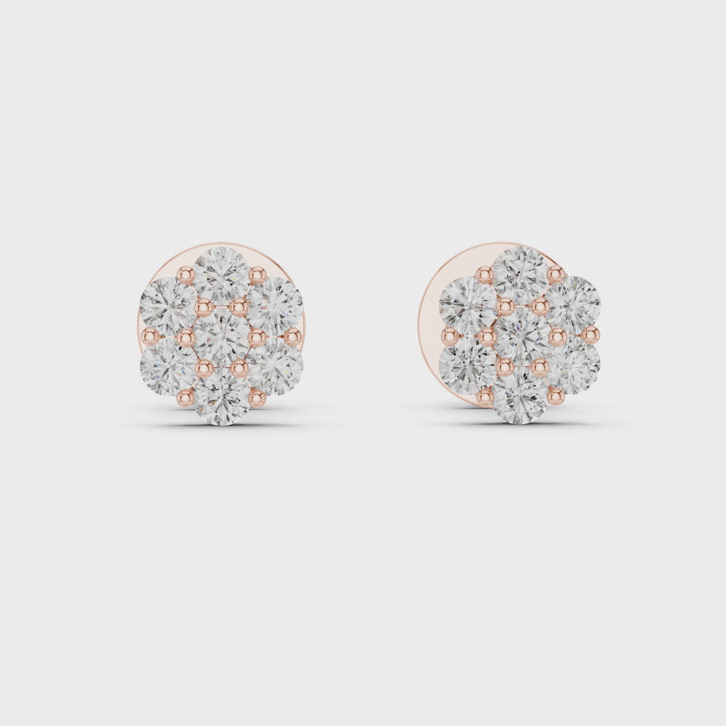 Gold Earrings L2-27-10001E, Rose Gold, 360 video
