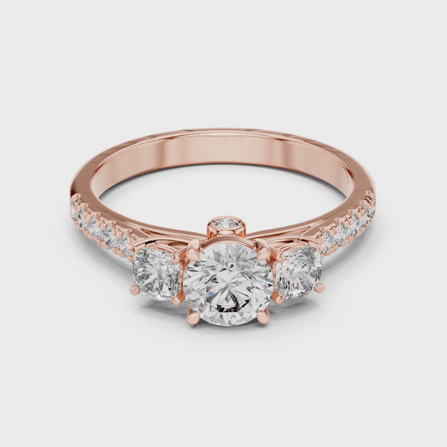 Gold Ring LR-0033, Rose Gold, 360 video