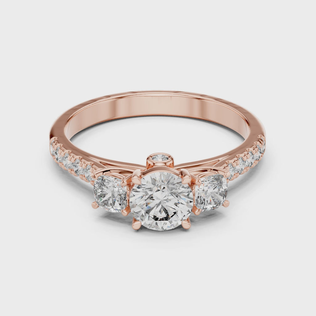 Gold Ring LR-0033, Rose Gold, 360 video
