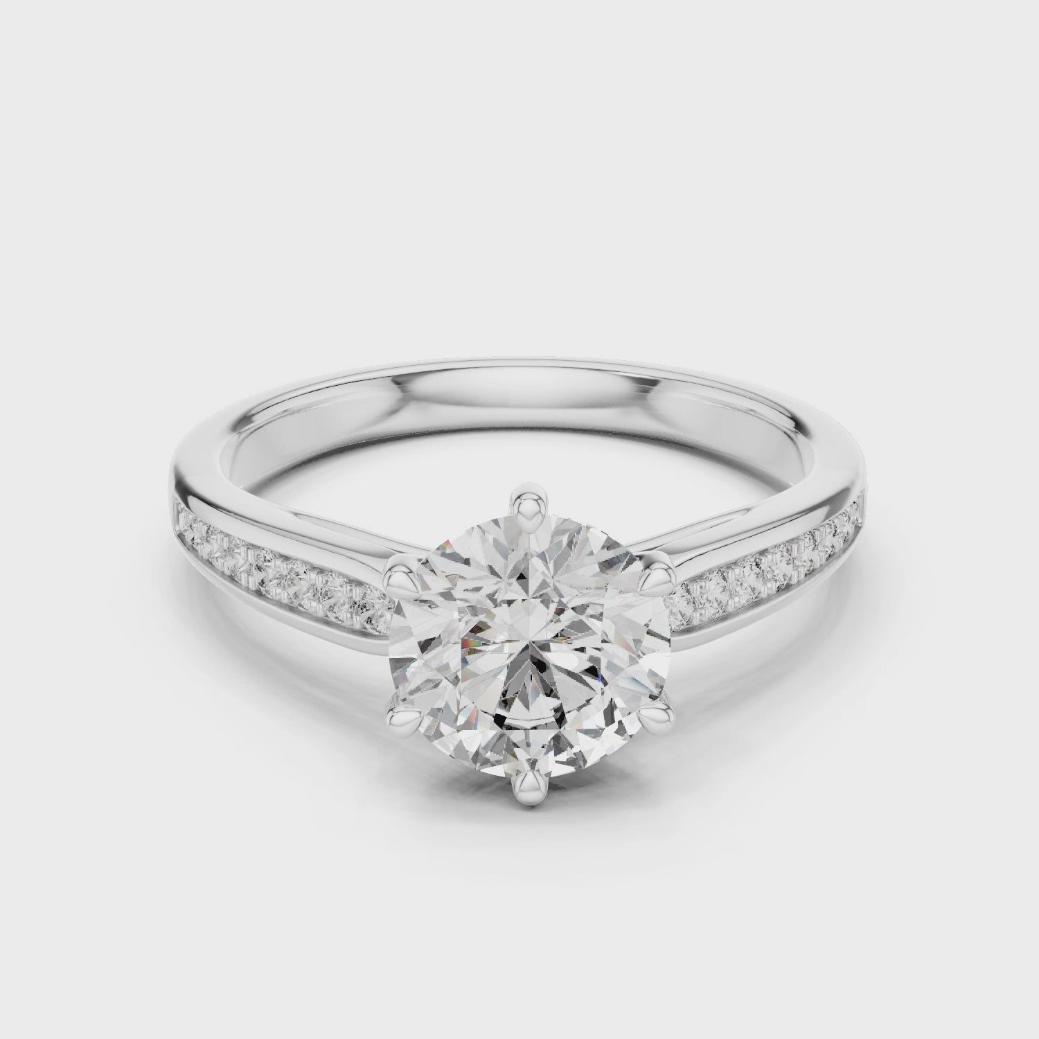 Gold Ring LR-0038, White Gold, 360 video