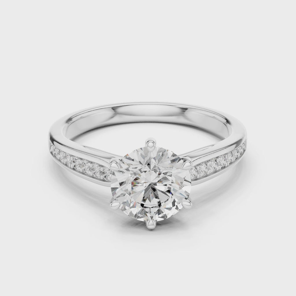 Gold Ring LR-0038, White Gold, 360 video