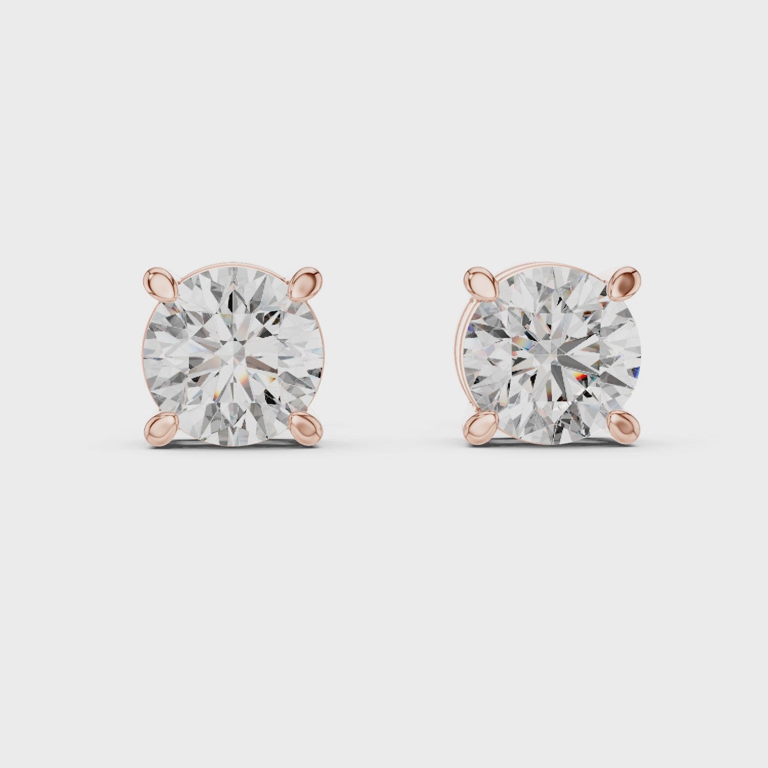 Gold Earrings ER-0016, Rose Gold, 360 video