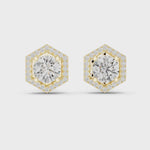 Gold Earrings ER-0013, Yellow Gold, 360 video