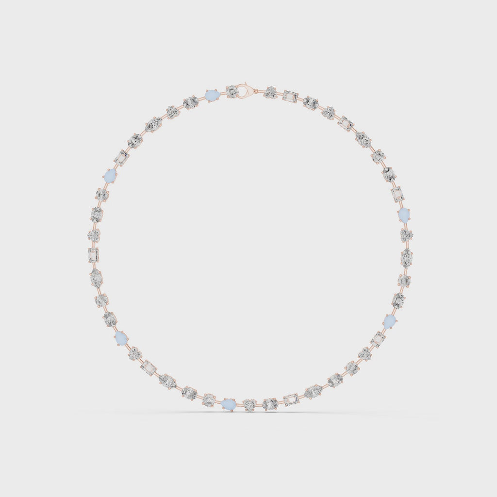 Gold Necklace GNK-0016, Rose Gold, 360 video