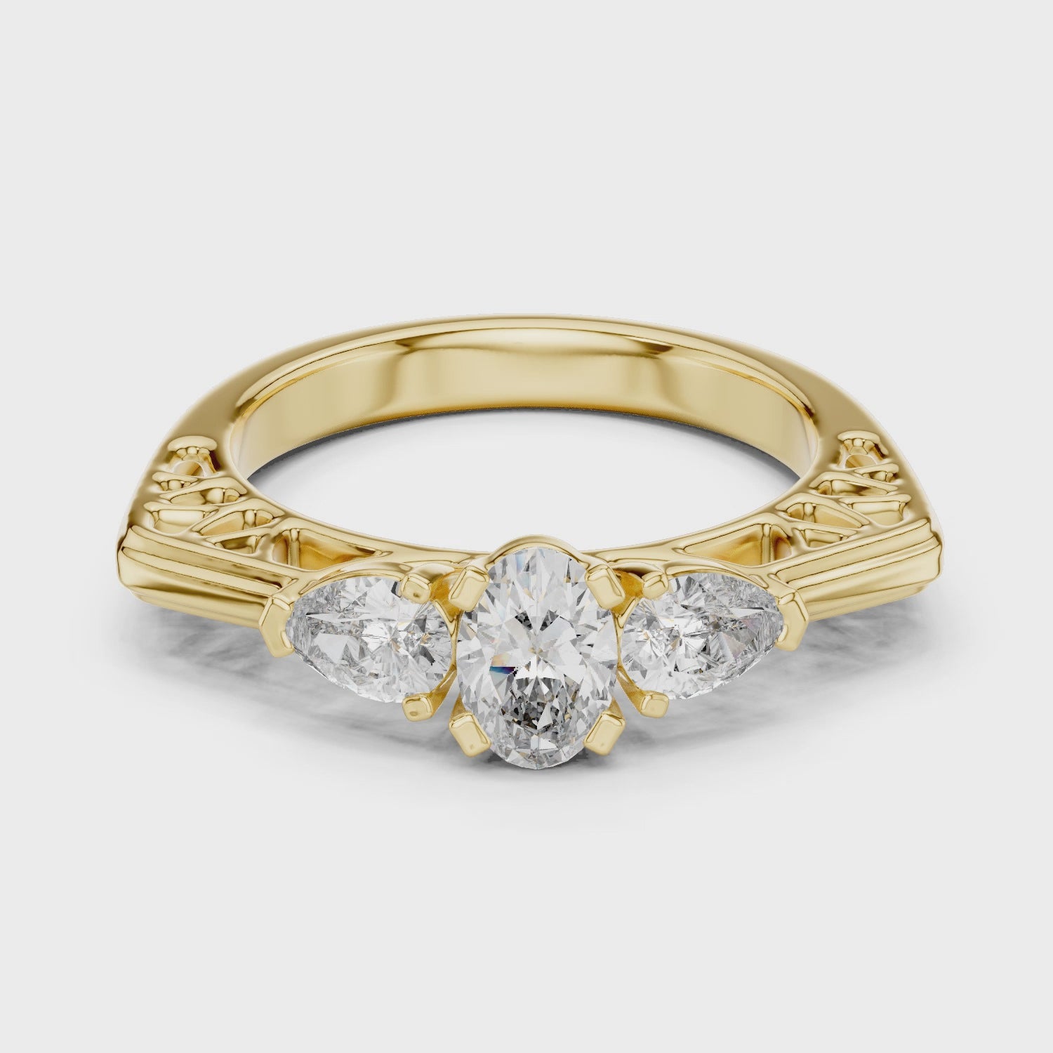 Gold Ring LR-0031, Yellow Gold, 360 video