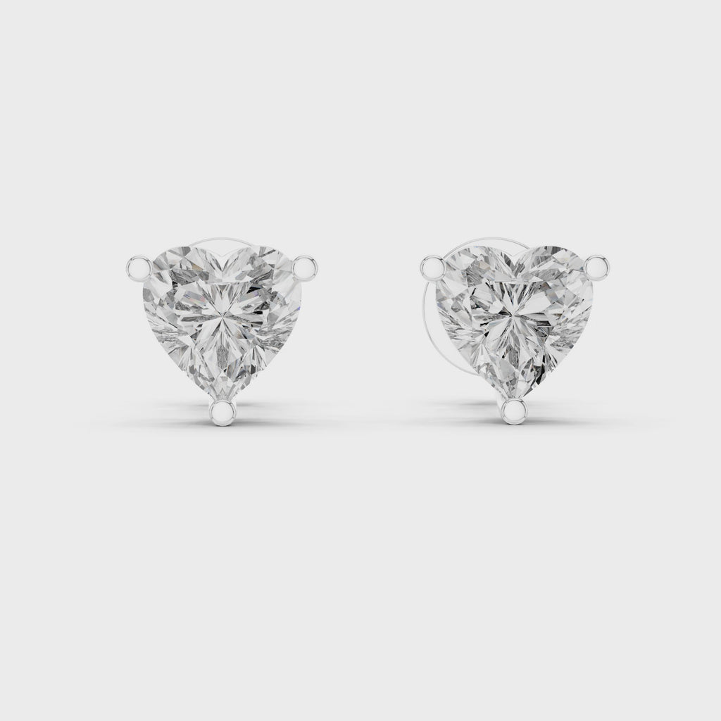 Gold Earrings ER-0006, White Gold, 360 video
