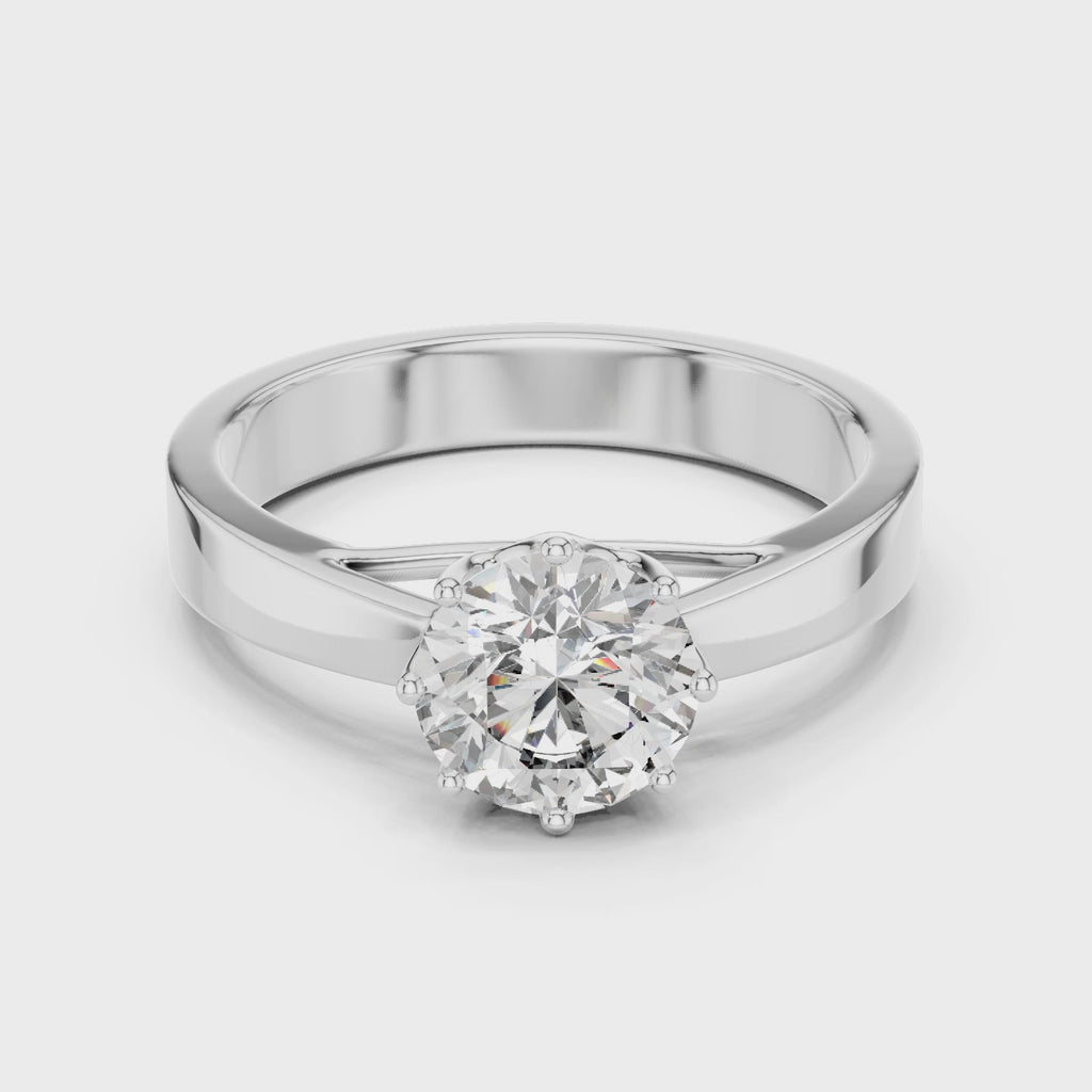 Gold Ring LR-0001, White Gold, 360 video