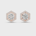Gold Earrings ER-0013, Rose Gold, 360 video
