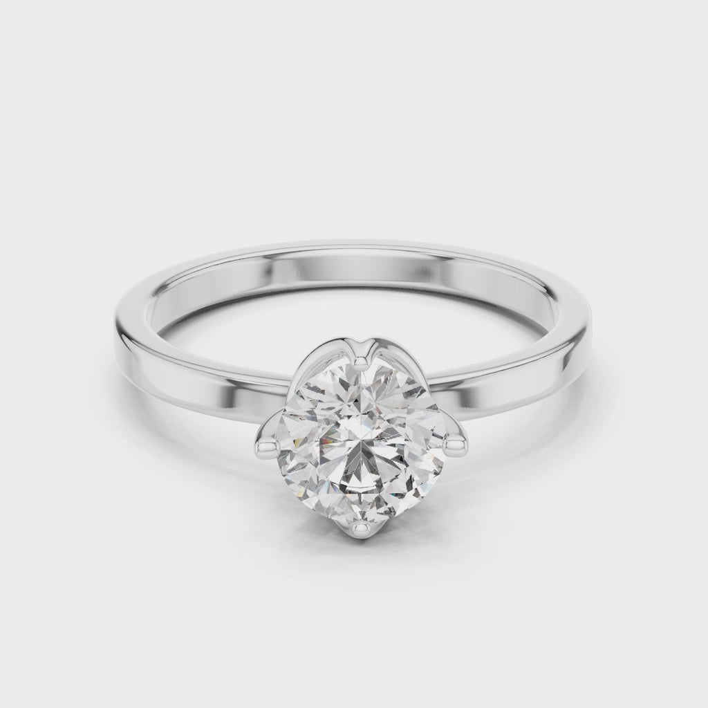 Gold Ring LR-0018, White Gold, 360 video