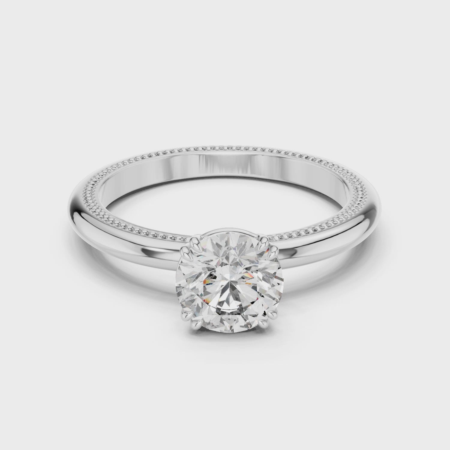 Gold Ring LR-0016, White Gold, 360 video