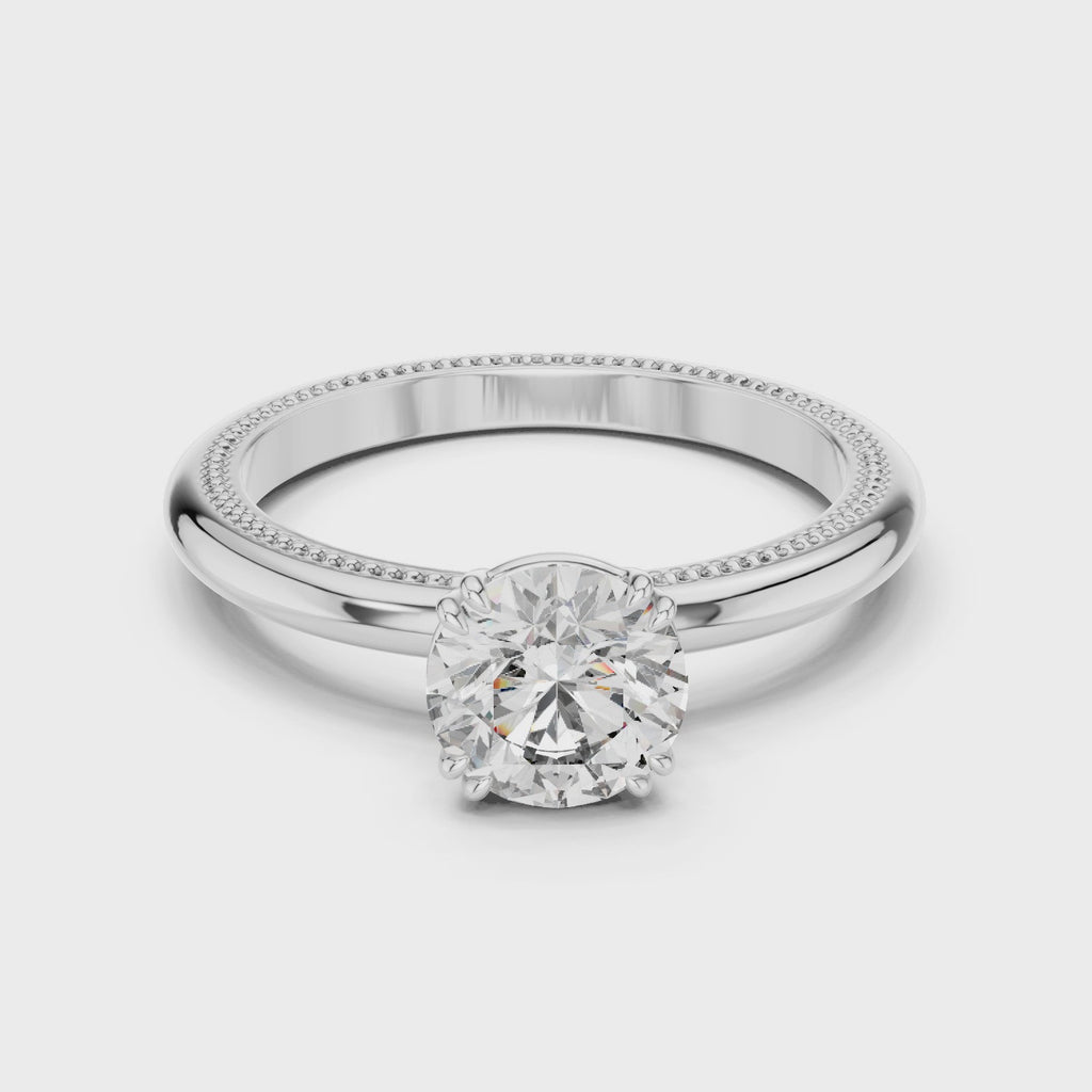 Gold Ring LR-0016, White Gold, 360 video