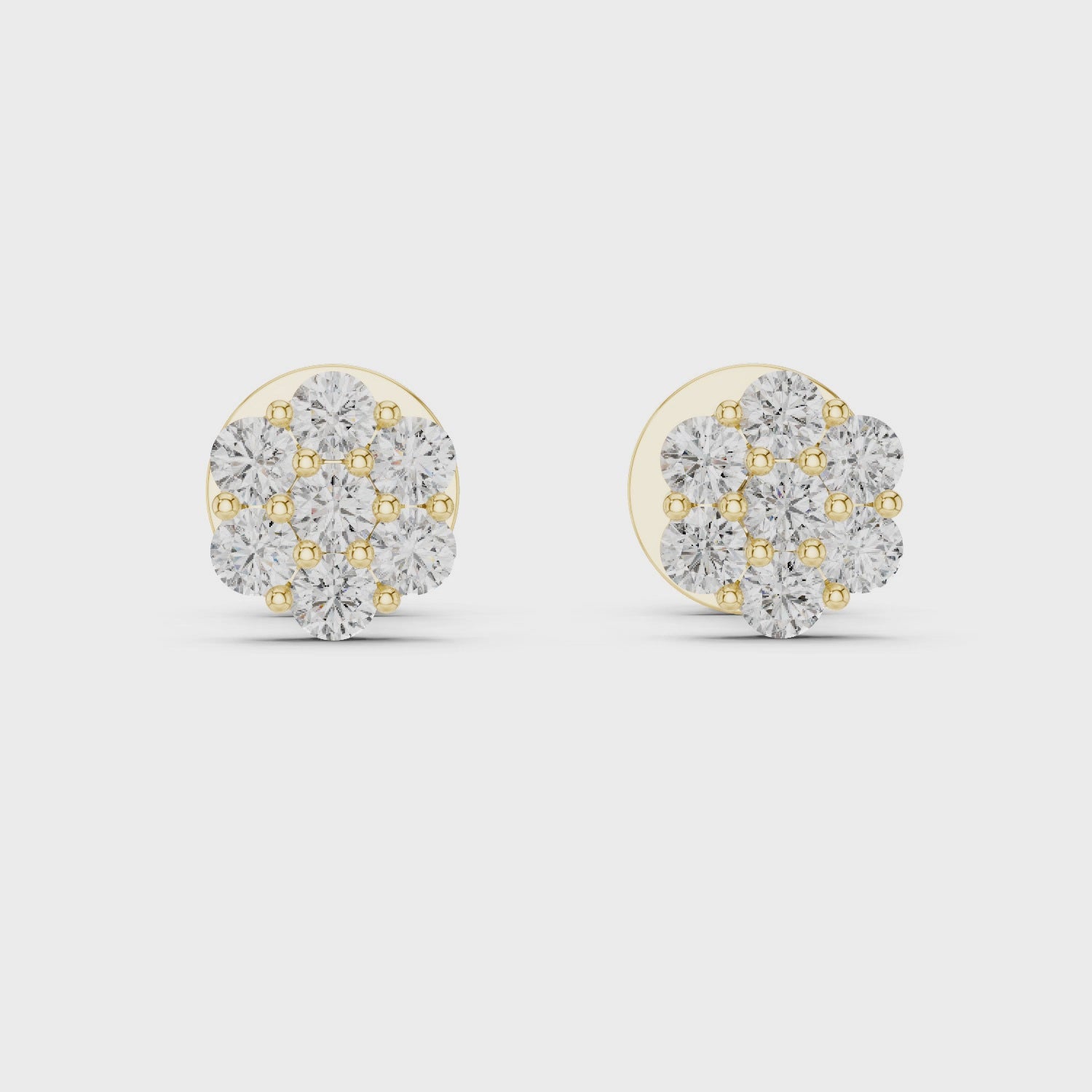 Gold Earrings L2-27-10001E, Yellow Gold, 360 video