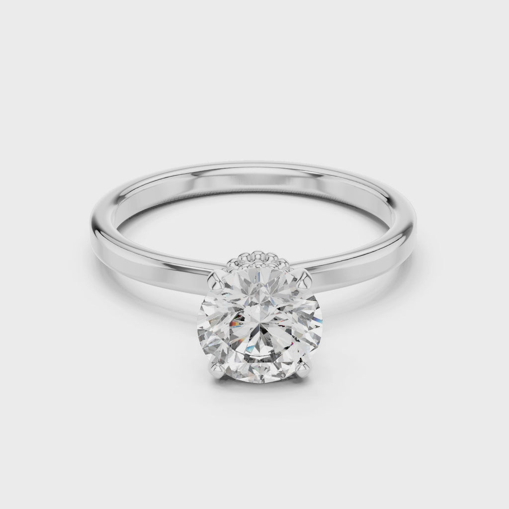 Gold Ring LR-0015, White Gold, 360 video